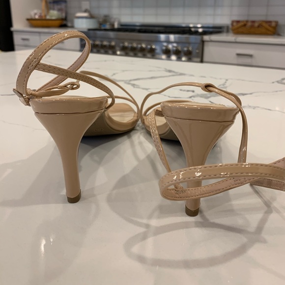 Lulus, Light Nude Patent Ankle Strap Heels - Picture 2 of 6